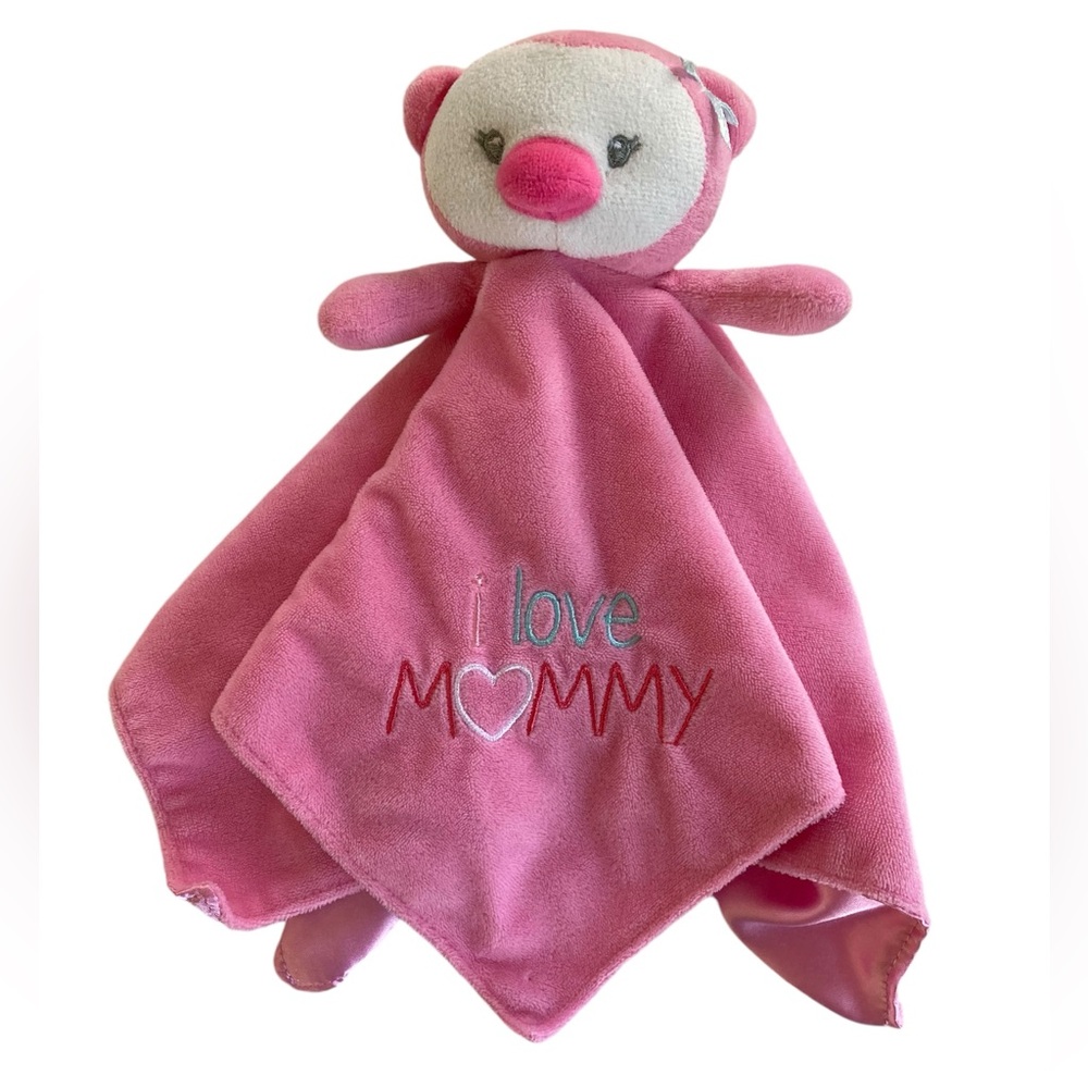 Baby Starters I Love Mommy Pink‎ Owl 13.5" Lovey Blanket Rattle Satin Back 2018